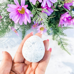 S1669 Celestite crystal egg shaped geode cluster 5cm Australia. Buy celestite crystal australia. gemrox sydney 2