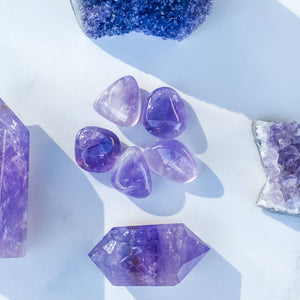 S1703 Brazillian Amethyst crystal tumbled tumble stone 3cm australia. buy brazillian amethyst stone stones in australia.gemrox sydney 1