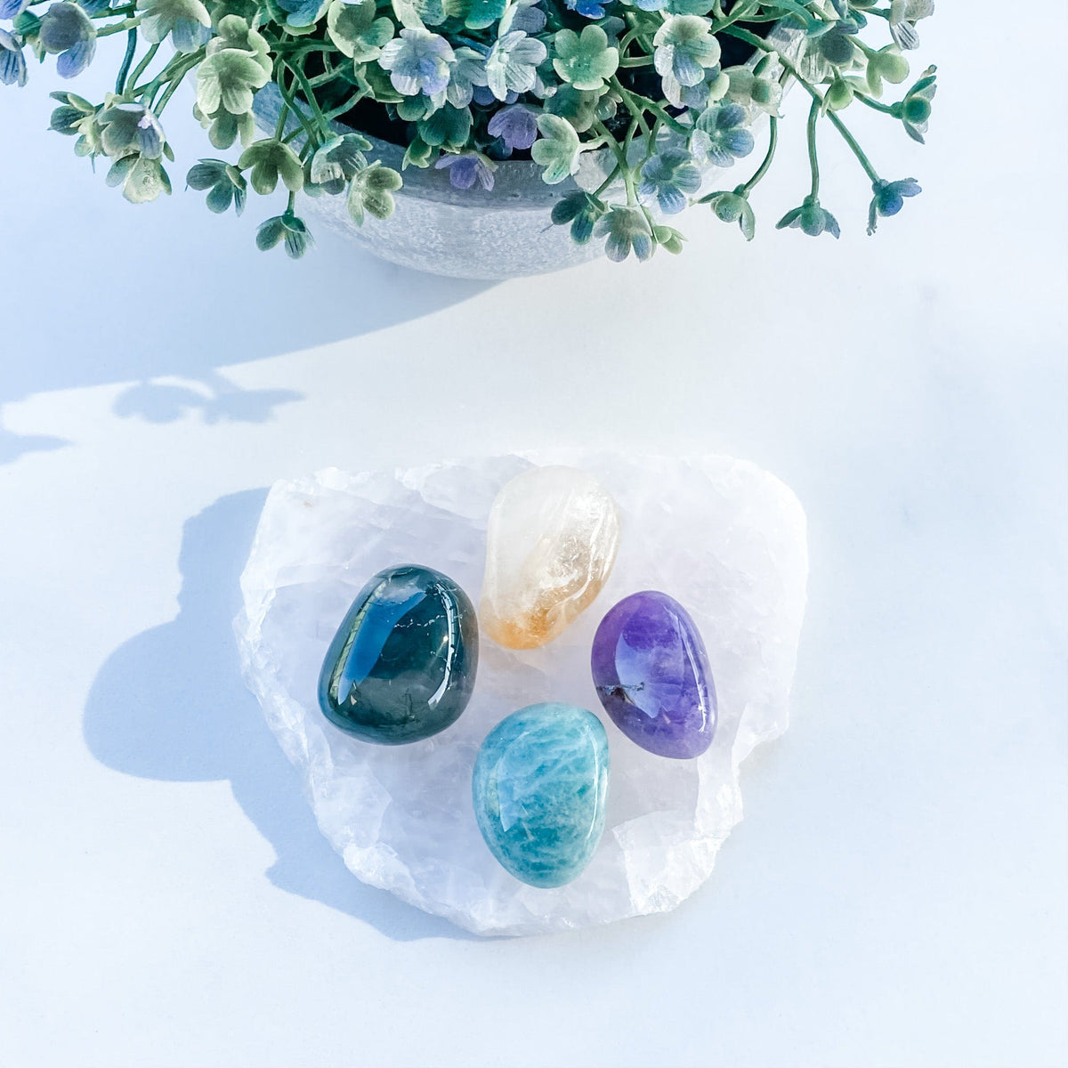 S1705 Moss agate crystal tumbled tumbles stones 3cm australia.buy moss agate crystal australia. gemrox sydney 1