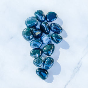 S1705 Moss agate crystal tumbled tumbles stones 3cm australia.buy moss agate crystal australia. gemrox sydney 1