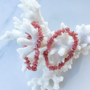 S1731 Rhodochrosite crystal chip elastic stretch healing chakra bracelet australia. rhodochrosite jewellery bracelets australia. gemrox sydney 1