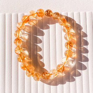 S1733 Citrine crystal beads beaded 8mm stone stretch elastic healing chakra bracelet australia. gemrox sydney 1