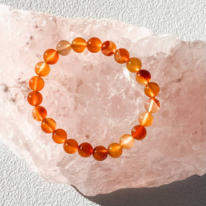 S1736 carnelian crystal beaded beads 8mm stone stretch elastic healing bracelet australia.gemrox sydney 1