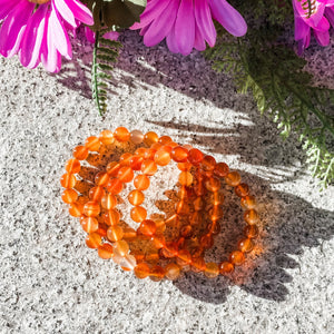 S1736 carnelian crystal beaded beads 8mm stone stretch elastic healing bracelet australia.gemrox sydney 1