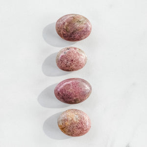 S1761 Rhodonite crystal palm stone palmstones 4cm australia. Rhodonite worry stone meditation stone australia. gemrox sydney 1