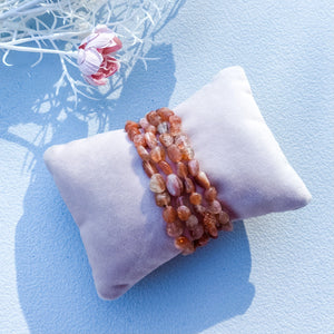 S1776 Sunstone crystal mini tumble stretch stone elastic beaded bracelet australia. sunstone crystal jewellery australia 1