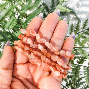 S1776 Sunstone crystal mini tumble stretch stone elastic beaded bracelet australia. sunstone crystal jewellery australia 1