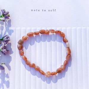 S1776 Sunstone crystal mini tumble stretch stone elastic beaded bracelet australia. sunstone crystal jewellery australia 1