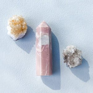 S1798 pink opal crystal tower generator point 10cm australia. buy pink opal crystal sydne australia. gemrox sydney 1