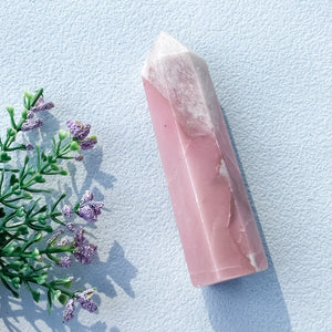 S1799 pink opal crystal tower generator point 10cm australia. buy pink opal crystal sydne australia. gemrox sydney 1