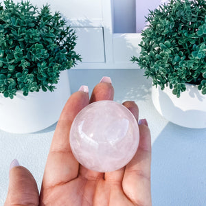 S1800 rose pink quartz crystal ball sphere 4cm diameter australia. rose quartz sphere australia. gemrox sydney 1