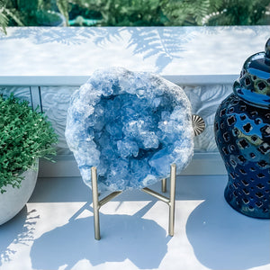 s1602 large celestite blue crystal cluster geode 2255 grams or 2 kilos 13cm australia. celestite crystal geode cluster australia. gemrox sydney 40