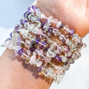 s1638 mixed crystal chip stone stretch elastic healing bracelet australia. mixed crystal chip bracelet australia. gemrox sydney 1