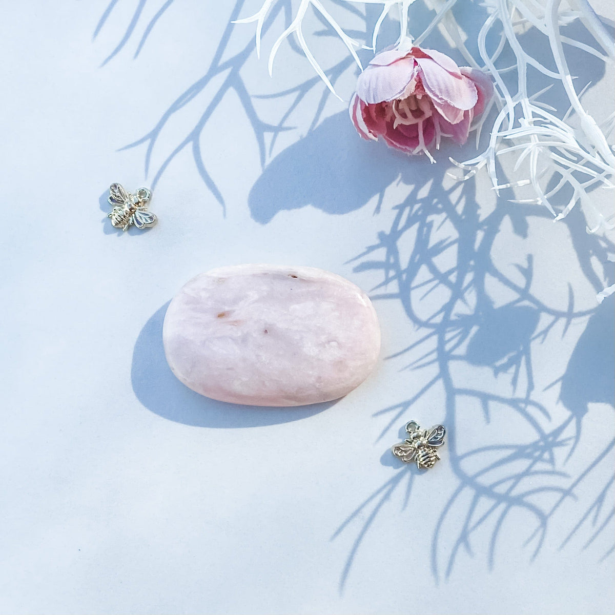 s1649 pink opal crystal palm stone palmstone 4.5cm x 3cm australia. pink opal palmstone stone stone australia.gemrox sydney 1