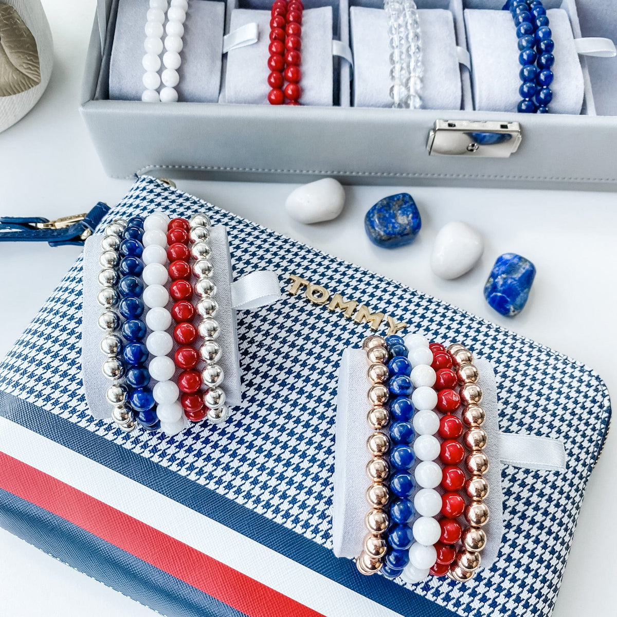 sodalite crystal beaded stretch stone healing blue bracelet australia gemrox