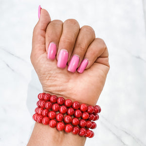 red agate crystal beaded 8mm stretch healing chakra bracelet gemrox