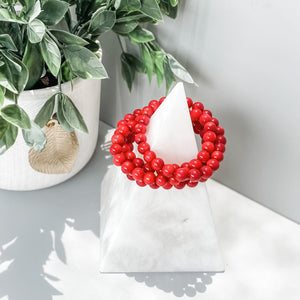 red agate crystal beaded 8mm stretch healing chakra bracelet gemrox