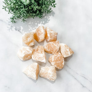 S1136 orange Calcite golden calcite raw rough stone crystals australia gemrox sydney 1