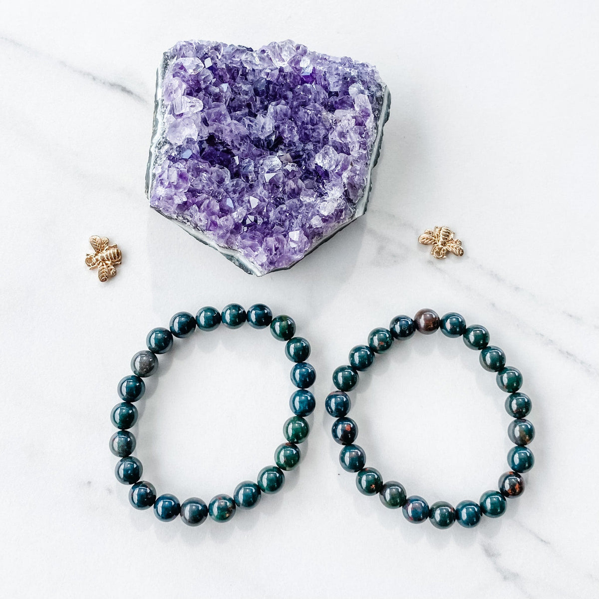 S1177 Bloodstone crystal beaded stone stretch bracelet 8mm australia.Crystal bracelets australia.Gemrox sydney 1