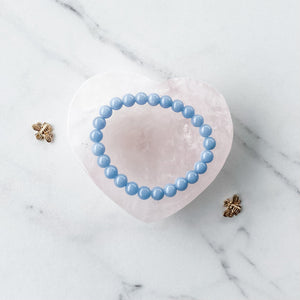 S1178 Angelite crystal beaded 8mm stone stretch