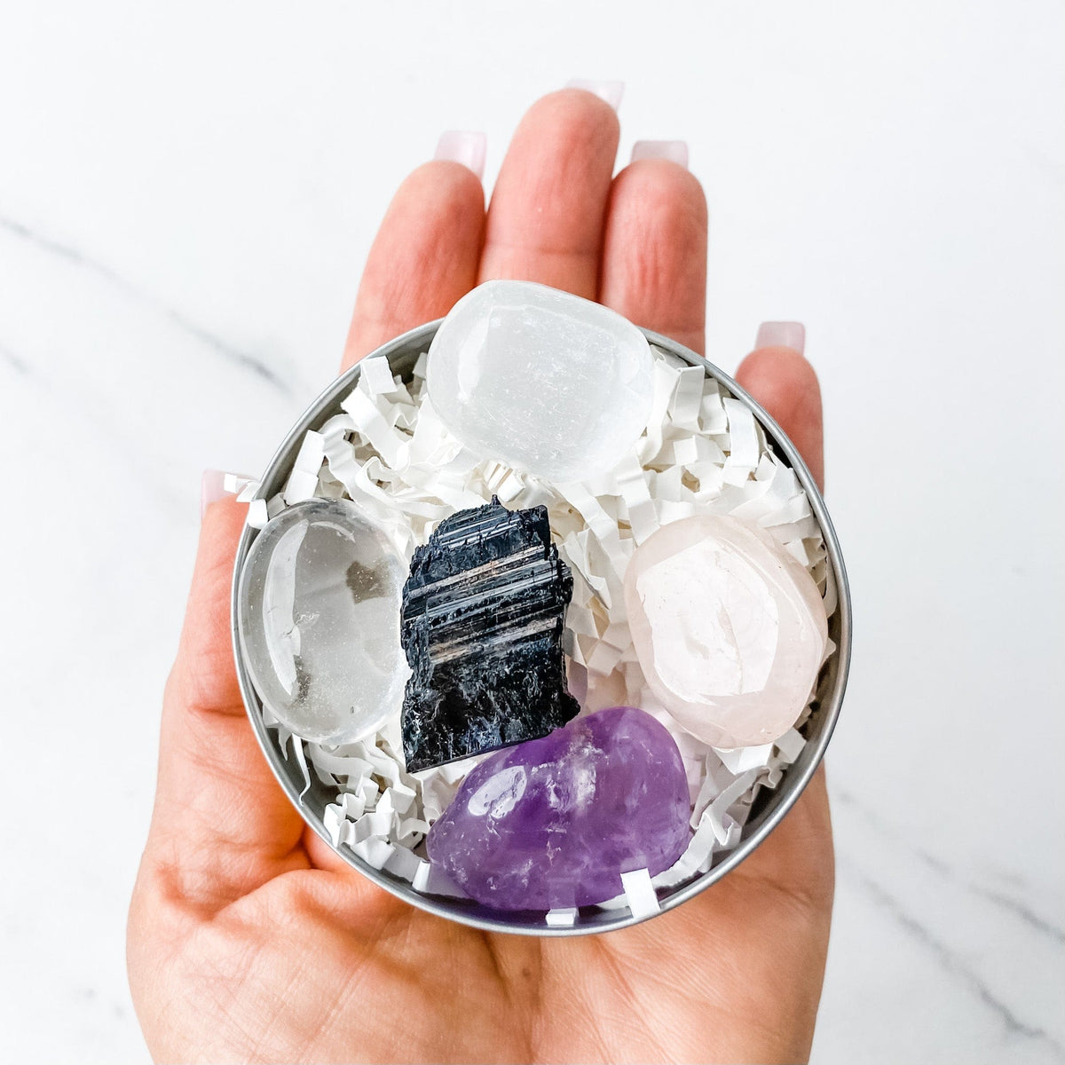 S1198 protection crystal kit australia.Best crystals for protection of home and self australia with evil eye tin 1