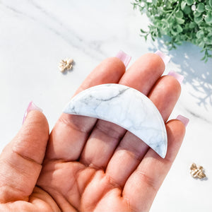 S1207 Crystal Moon Crescent Carving Stone Rose Quartz Angelite Black Obsidian White Howlite Gemrox crystals australia