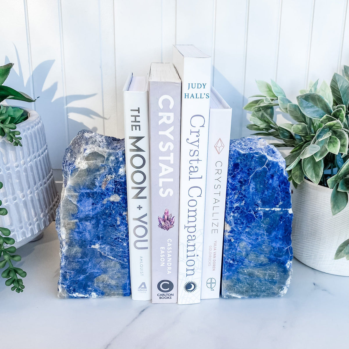 S1235 Sodalite crystal stone bookends australia.Sodalite stone book ends australia. Blue sodalite crystal bookends australia. gemrox sydney 1