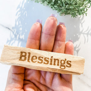 S1262 Palo Santo wood stick with burned wood engraved words australia gemrox sydney 1