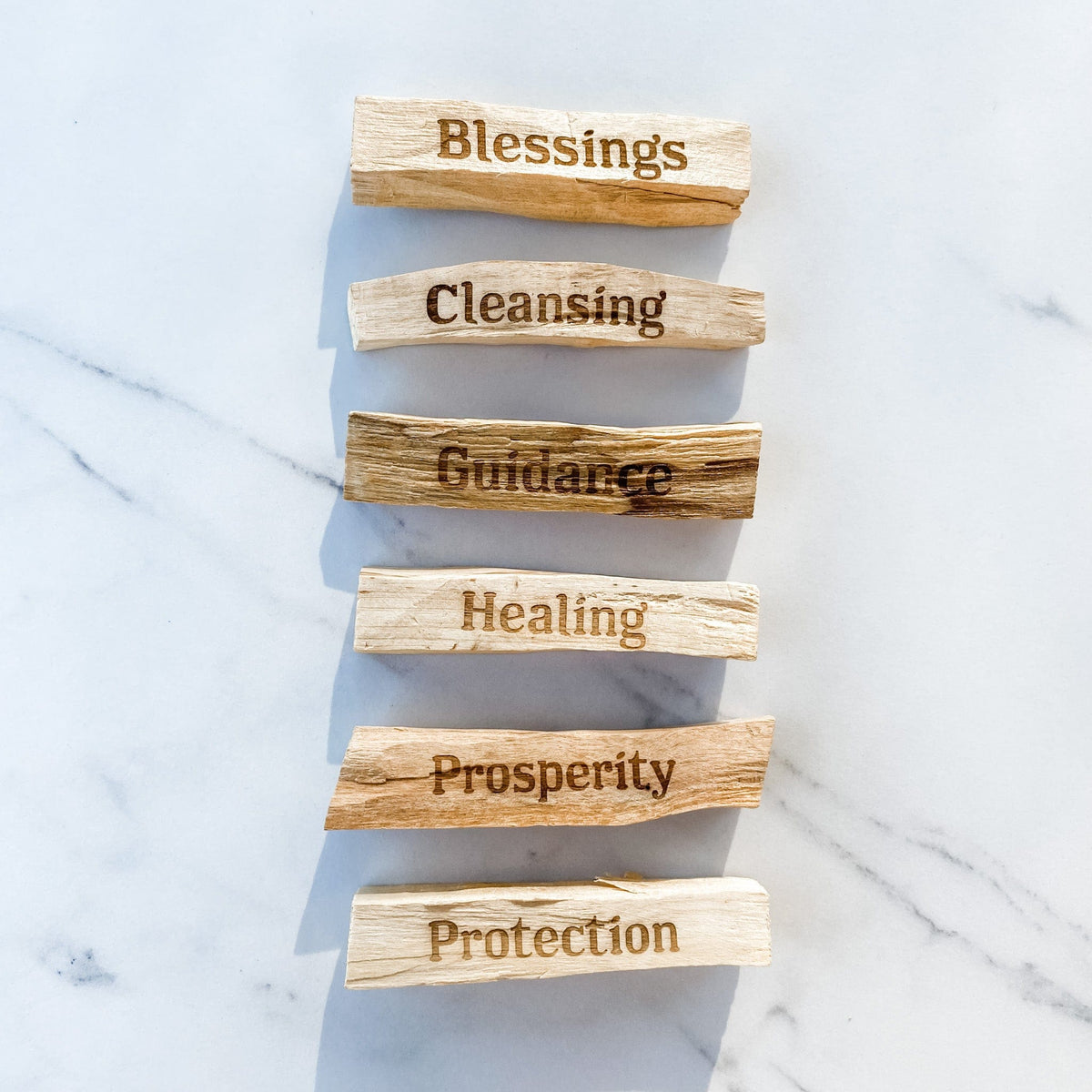 S1262 Palo Santo wood stick with burned wood engraved words australia gemrox sydney 1