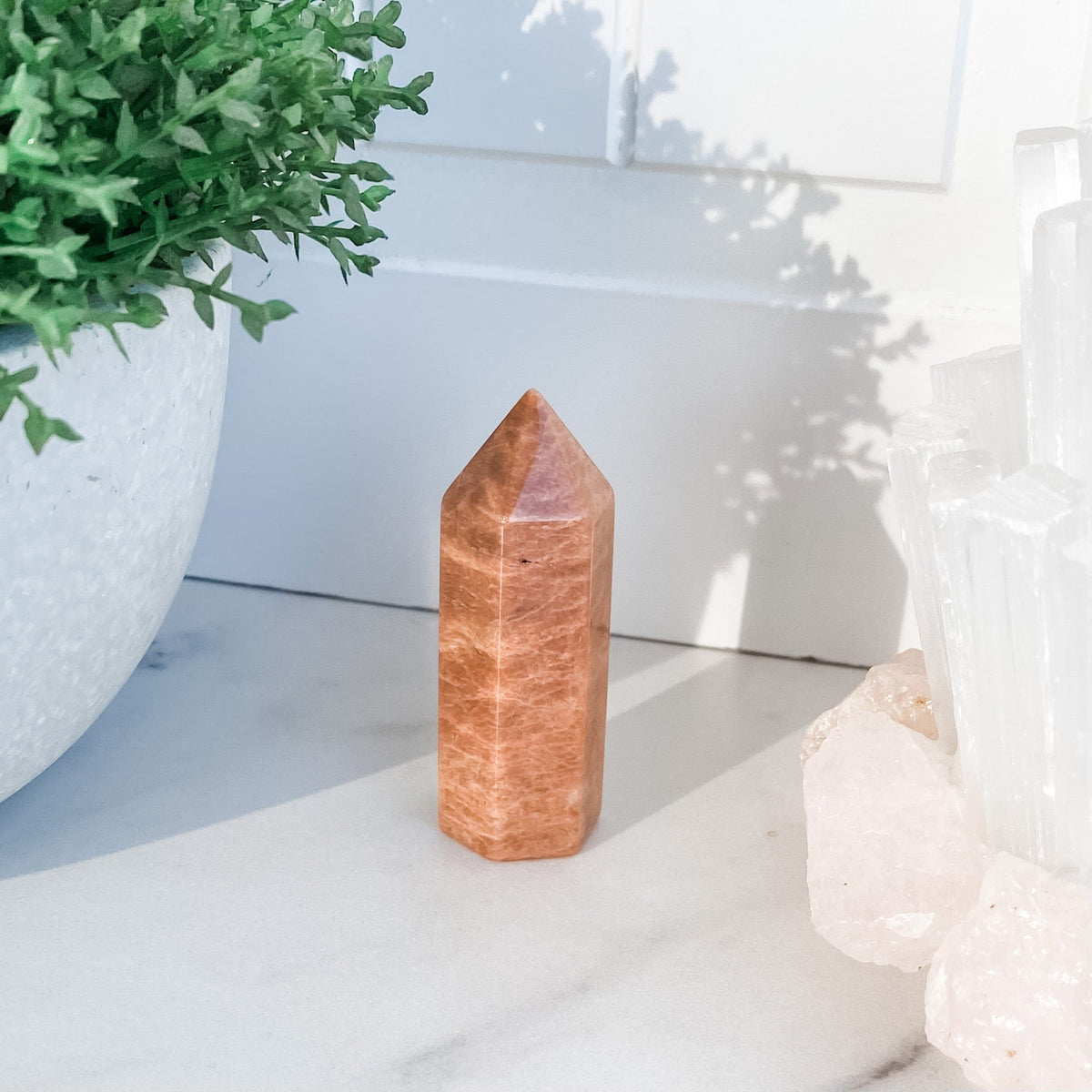 S1301 Sunstone crystal tower generator point australia.Sunstone tower 6cm australia.Crystals australia.gemrox sydney 1