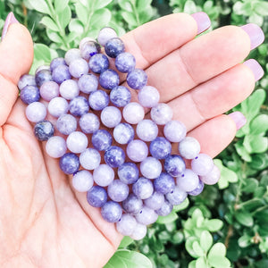 Lepidolite Stone Stretch Beaded Bracelet-8mm