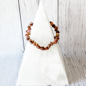 rhodonite crystal chip beaded stone healing elastic stretch bracelet australia