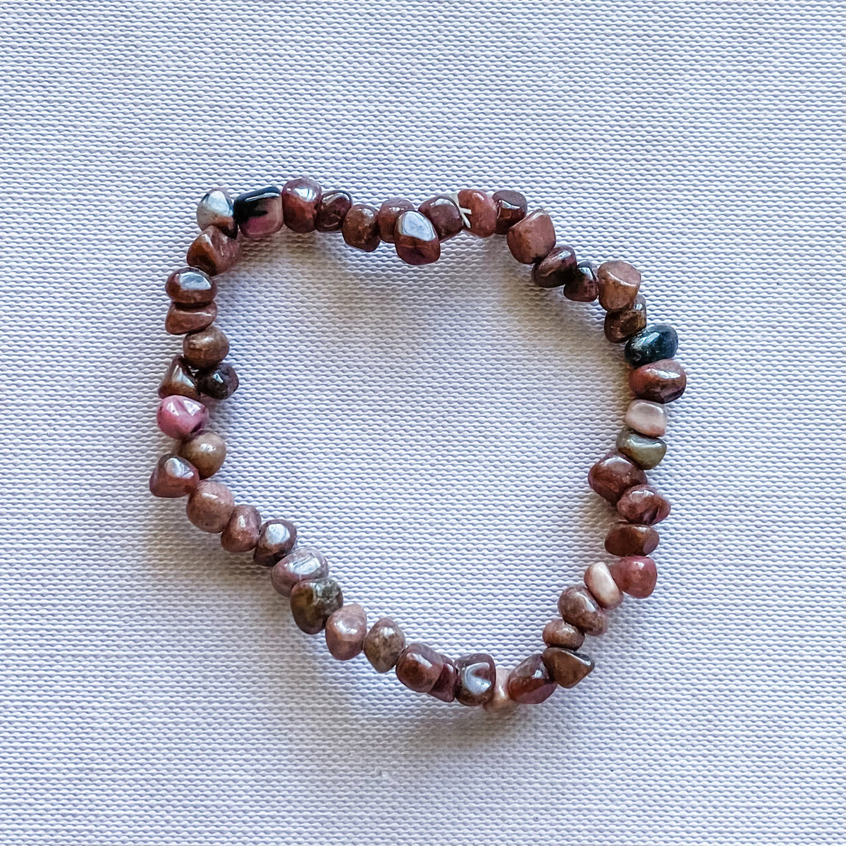 rhodonite crystal chip beaded stone healing elastic stretch bracelet australia