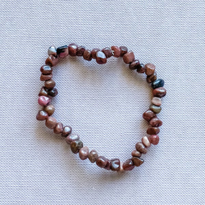 rhodonite crystal chip beaded stone healing elastic stretch bracelet australia