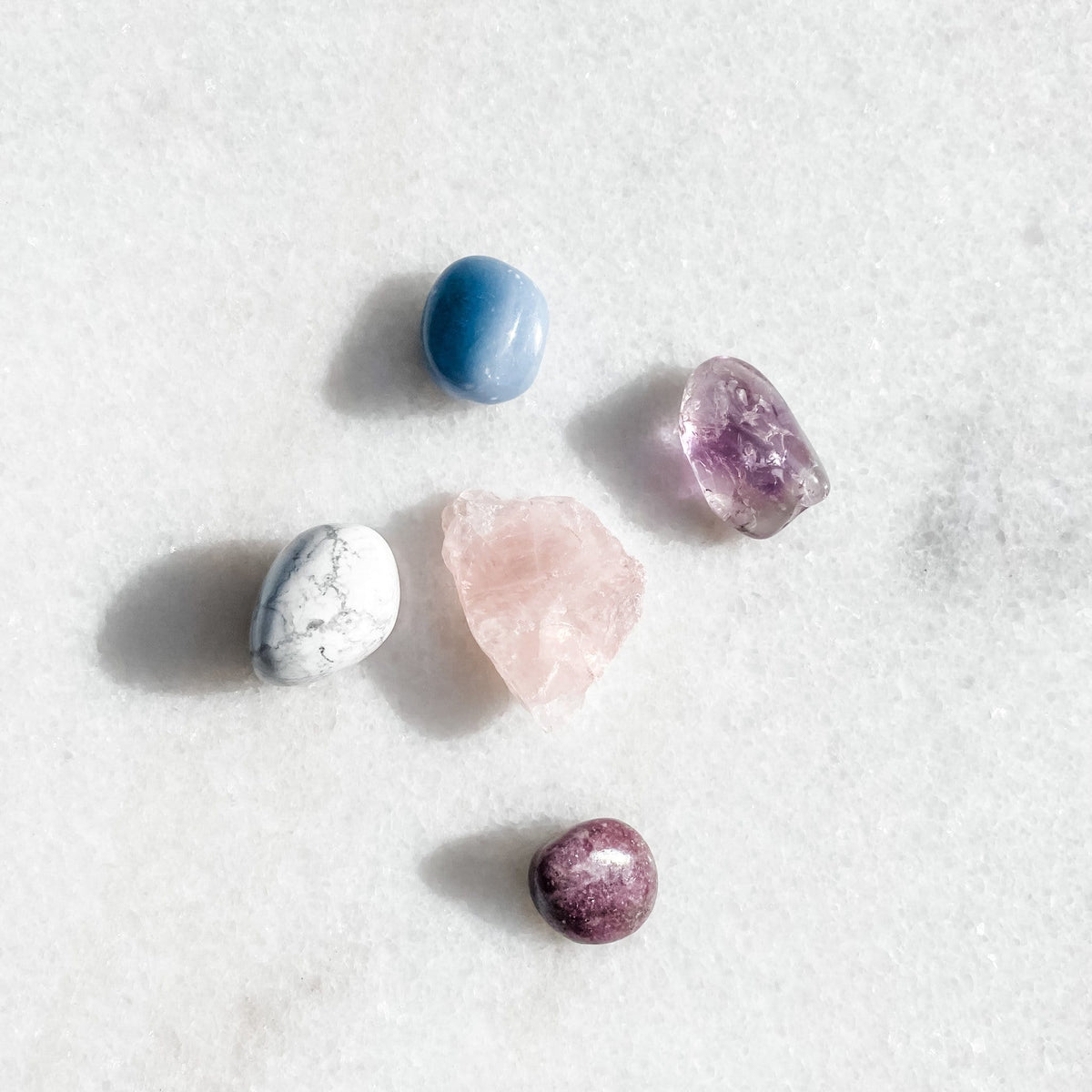 fall asleep crystal kit tumbled stones for insomnia australia rose quartz lepidolite amethyst angelite white howlite
