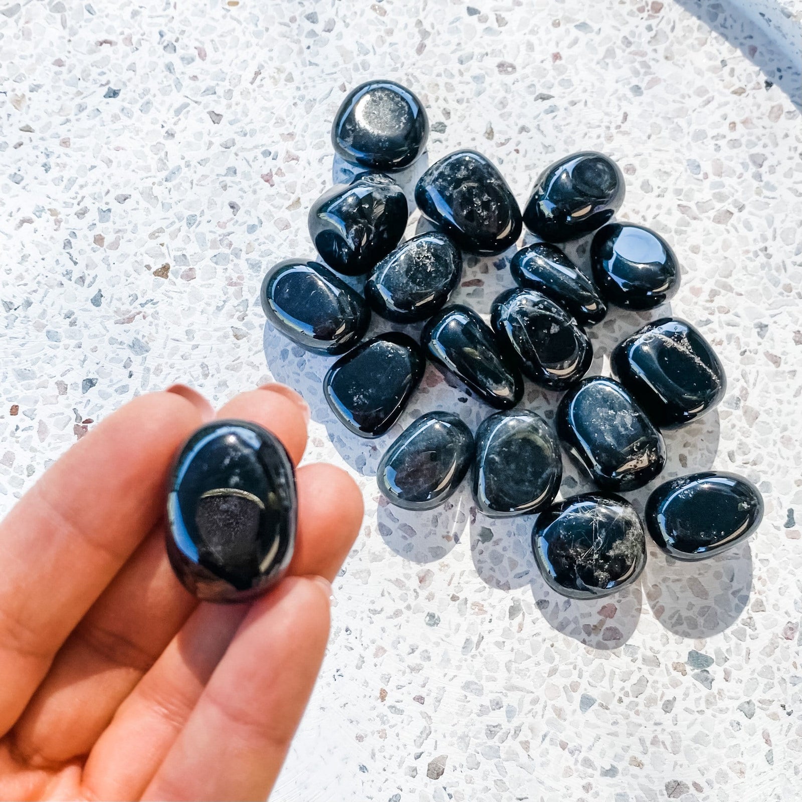 black onyx crystal tumbled stone australia