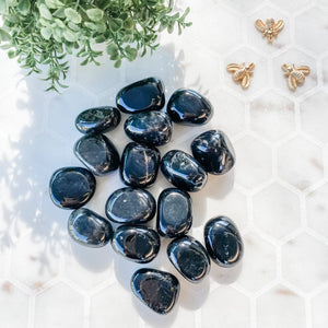 black onyx crystal tumbled stone australia