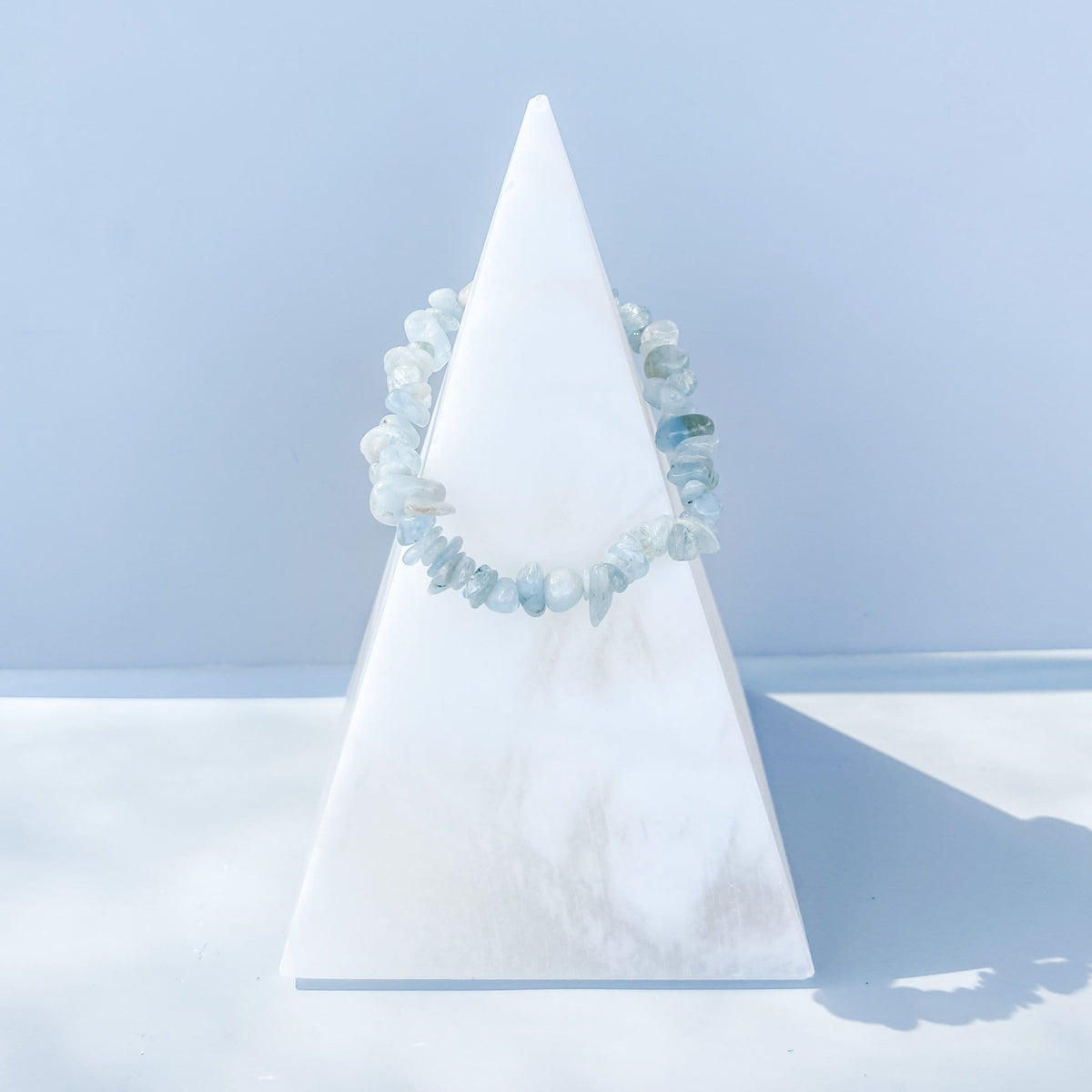 Aquamarine crystal chip healing stretch bracelet australia