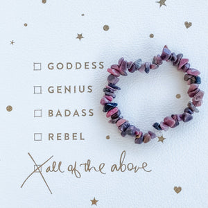 rhodonite crystal chip stretch healing chakra bracelet australia gemrox