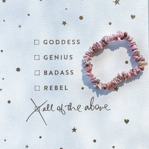 rhodochrosite crystal chip stretch bracelet healing chakra australia gemrox