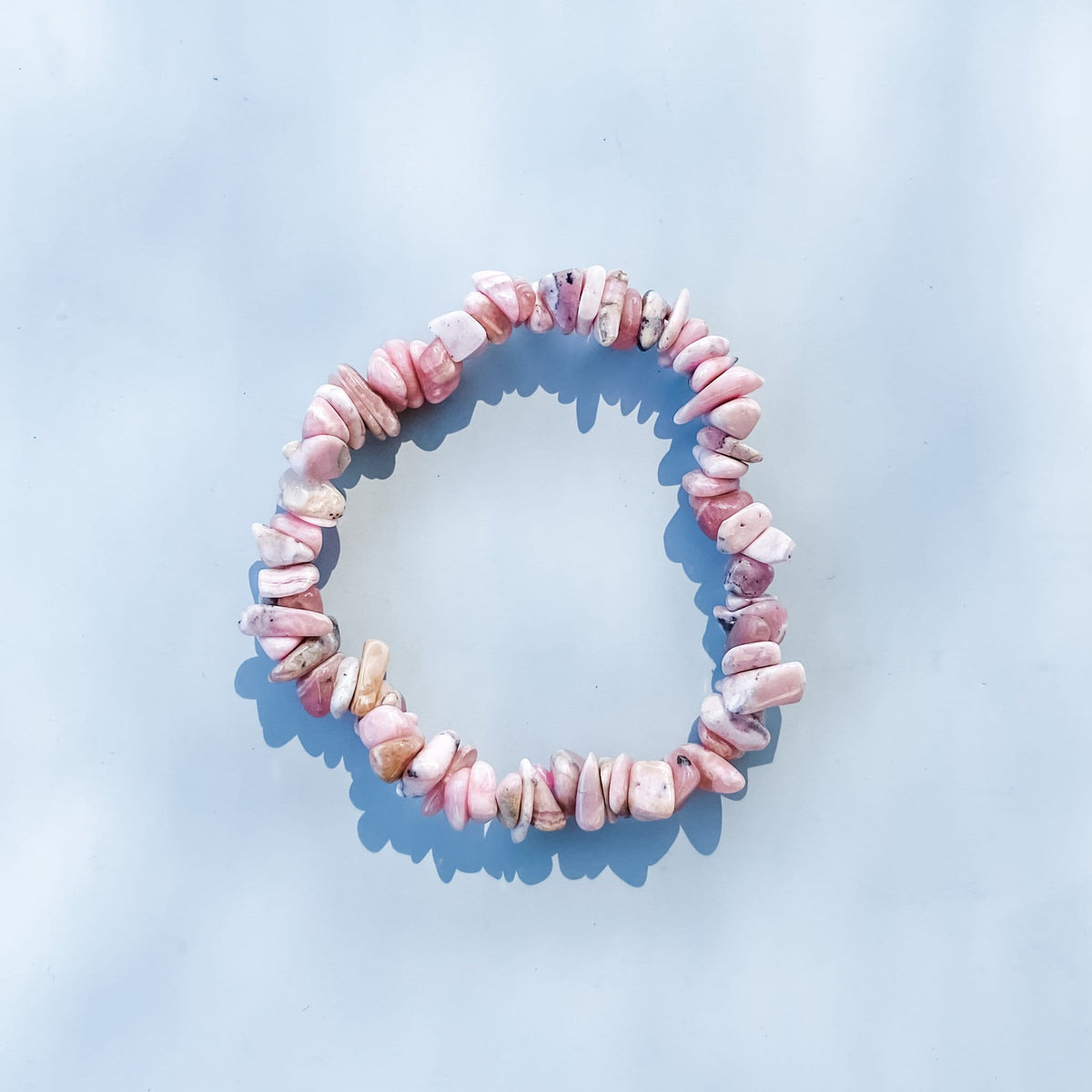 Rhodochrosite crystal chip healing stretch bracelet australia