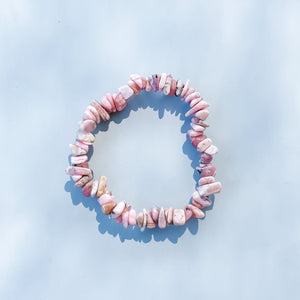 rhodochrosite crystal chip stretch bracelet healing chakra australia gemrox