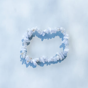 Blue lace agate crystal chip stretch healing bracelet australia