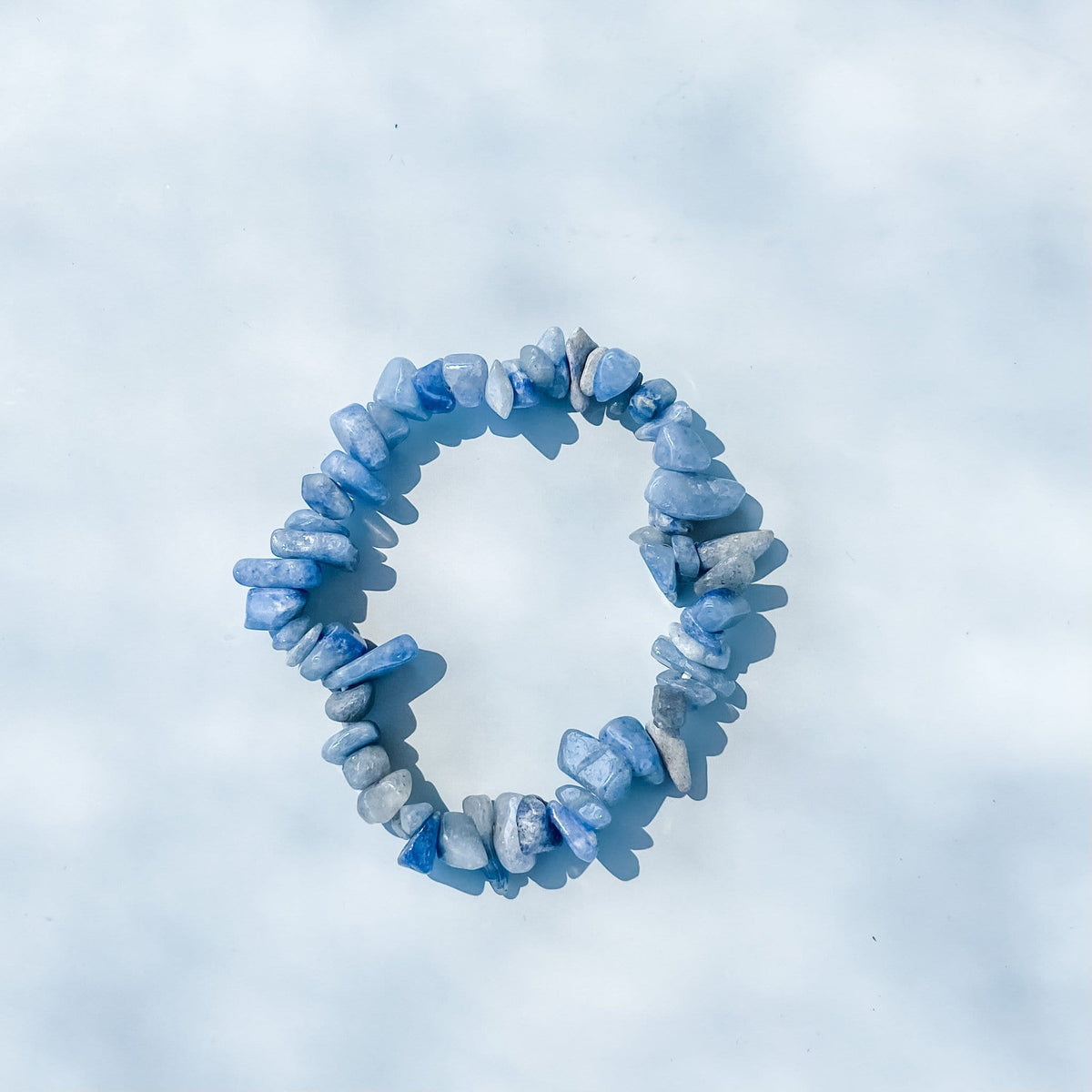 Blue aventurine crystal chip stone healing stretch bracelet australia