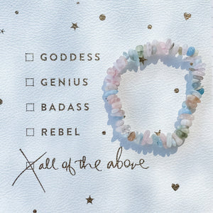 morganite crystal chip stone stretch healing chakra bracelet australia gemrox