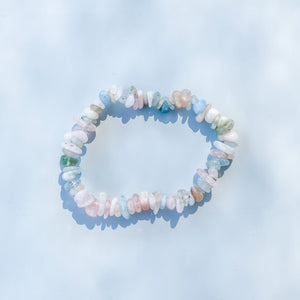 morganite crystal chip stone stretch healing chakra bracelet australia gemrox