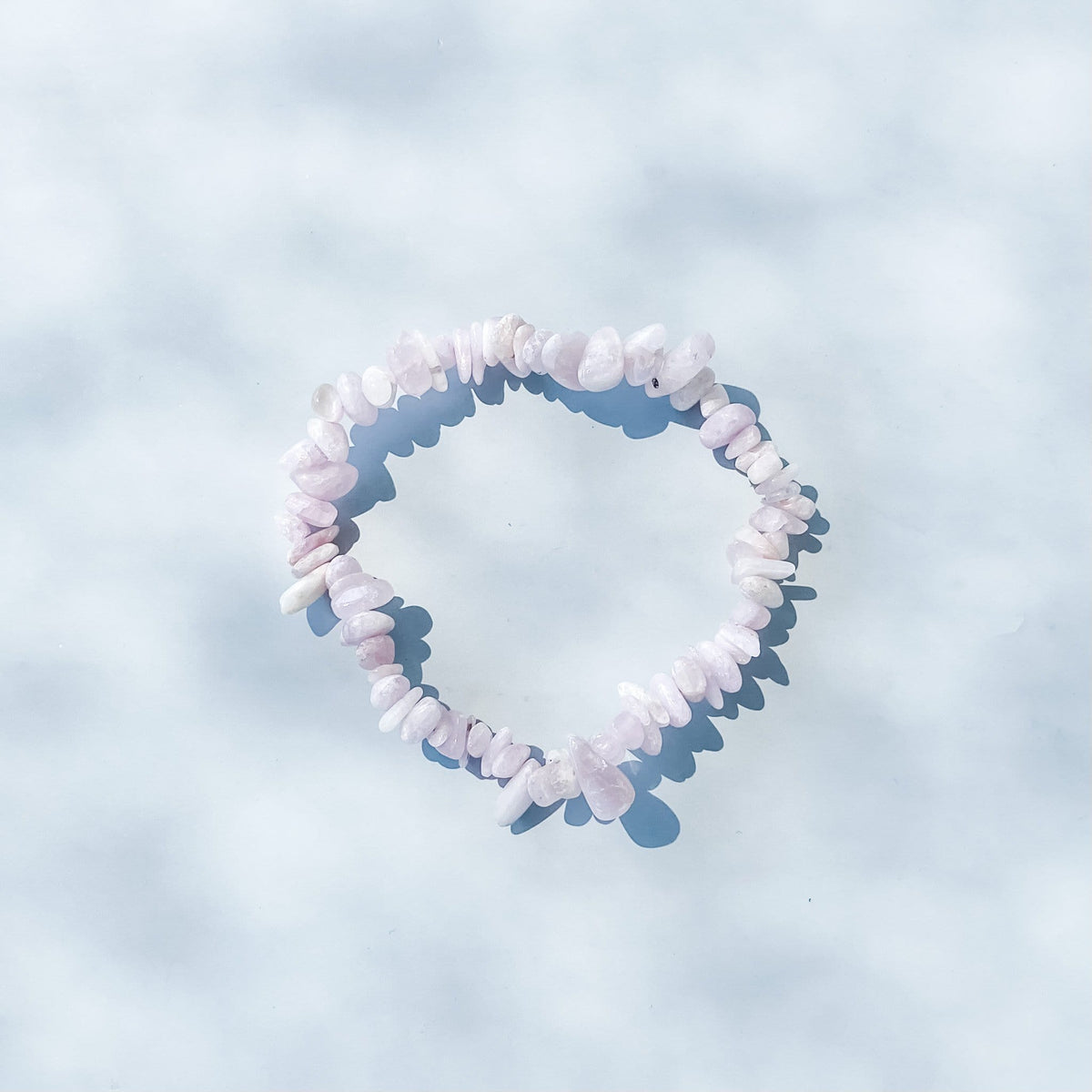 Kunzite crystal chip stone stretch bracelet australia