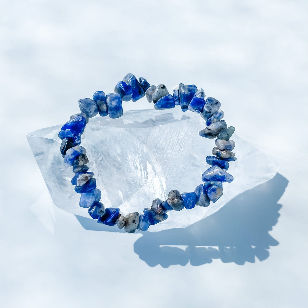 Sodalite crystal chip stretch healing bracelet australia