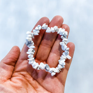 white howlite crystal chip stone stretch bracelet australia