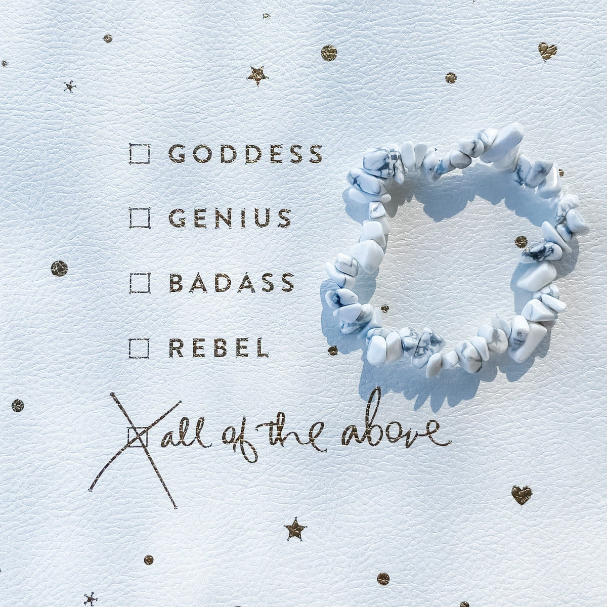 white howlite crystal chip stone stretch bracelet australia